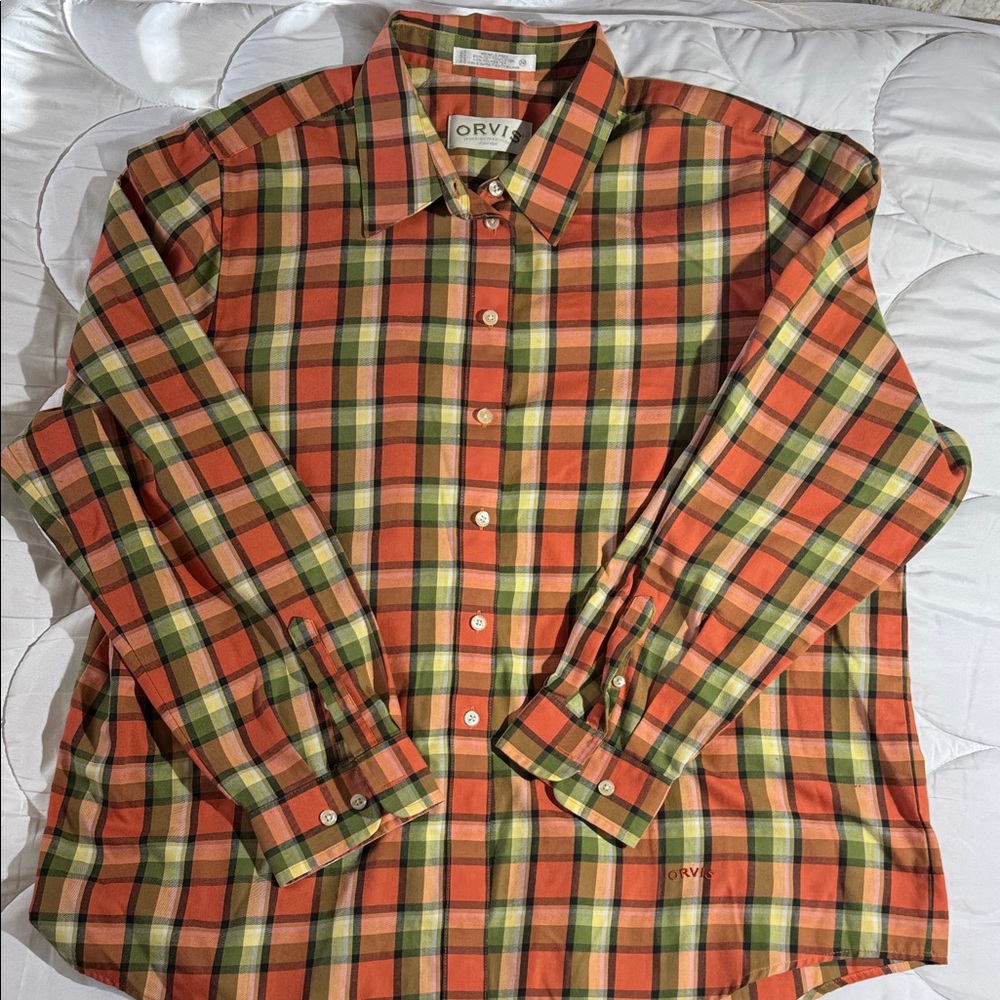 Orvis Men's Vibrant Plaid Button-Down Shirt